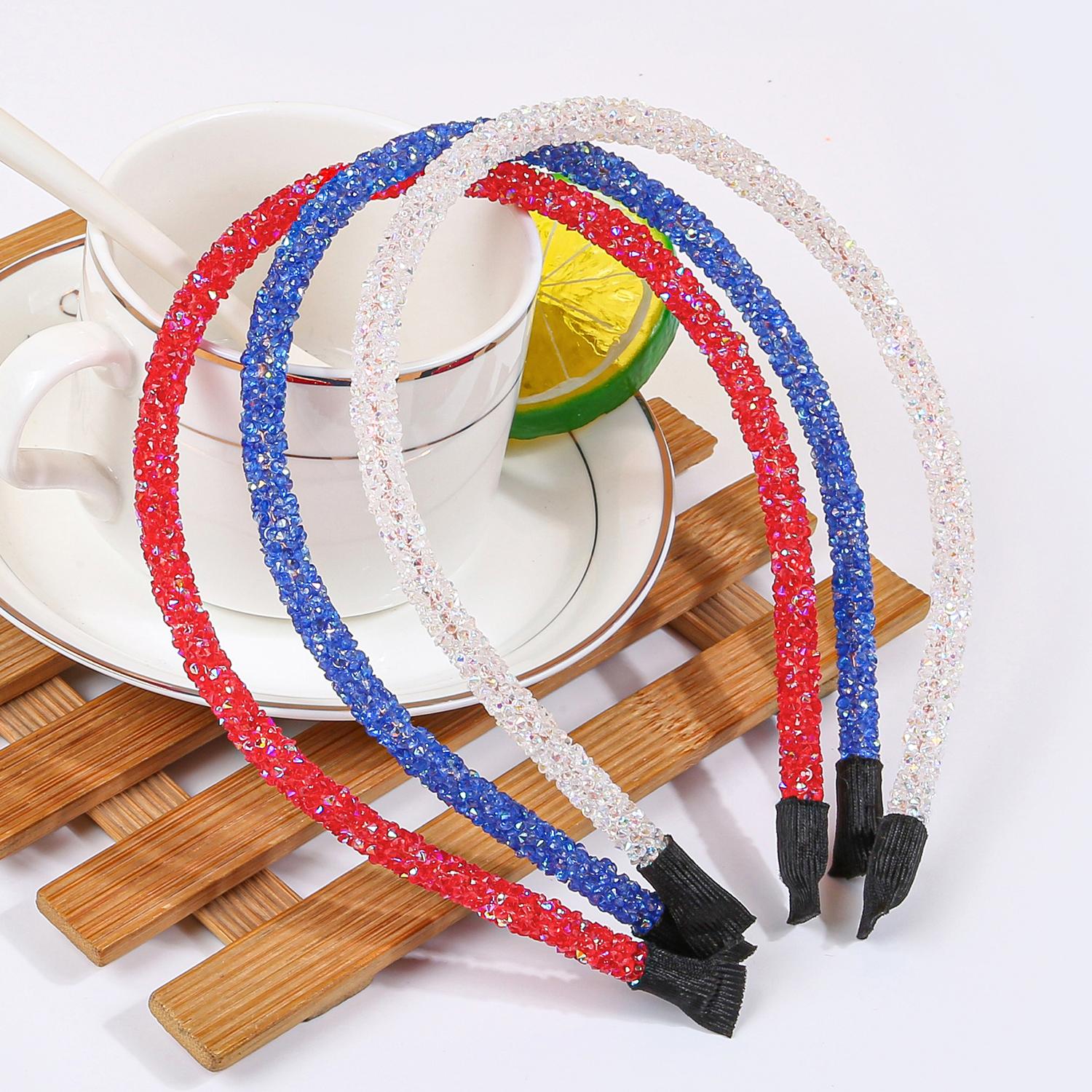 

3/9 шт. Блестящие хрустальные повязки на голову День независимости США Аксессуары для волос Декор для вечеринки Праздничные блестящие повязки для волос Аксессуары для волос