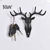 Entryway Hooks Deer Head Wall Hook, Adhesive Antler Decorative Hanger, Modern Stable Load Bearing Plastic Mount Organizer for Home Kitchen And