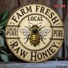 Rustic Metal Bee Wall Decor Vintage Farmhouse Honeybee Sign Iron Hanging Plaque 7.87 Inch Art for Kitchen Garage Outdoor