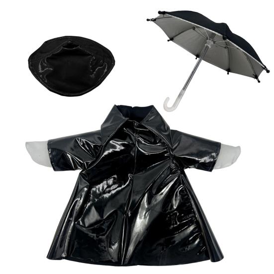 1 Set Porch Goose Outfit Lawn Goose Raincoat Hat And Umbrella Waterproof Goose Costume Rain Jacket for 23 Inch Goose Statue Summer Outdoor Garden