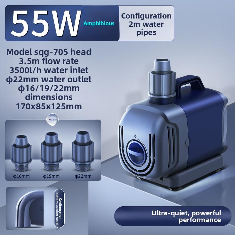 Inverter Submersible Fish Tank Filter Pump, Adjustable Flow, High-Density Ceramic Shaft, Shockproof Silent, for Home Use
