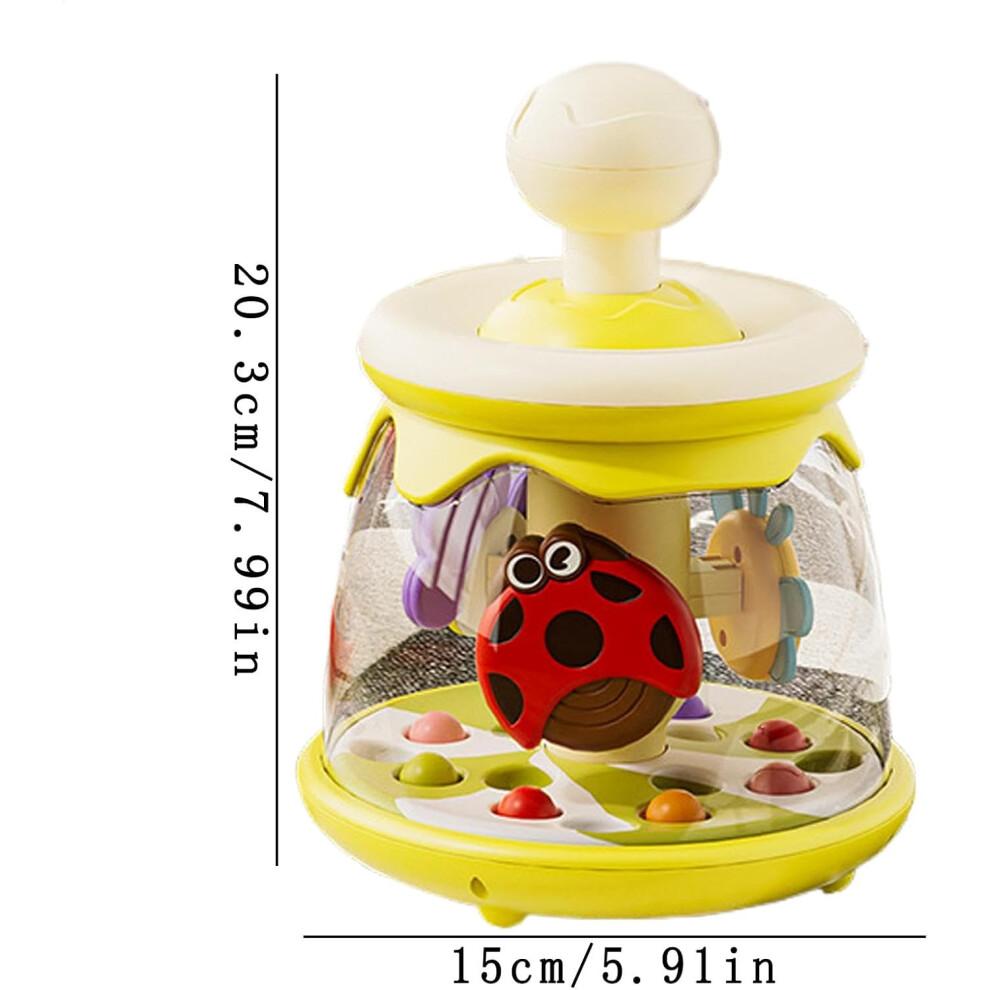 Baby sensory suction balls, safe press and spin jump toy Sensory activity, educational spinning toy for kindergarten, green