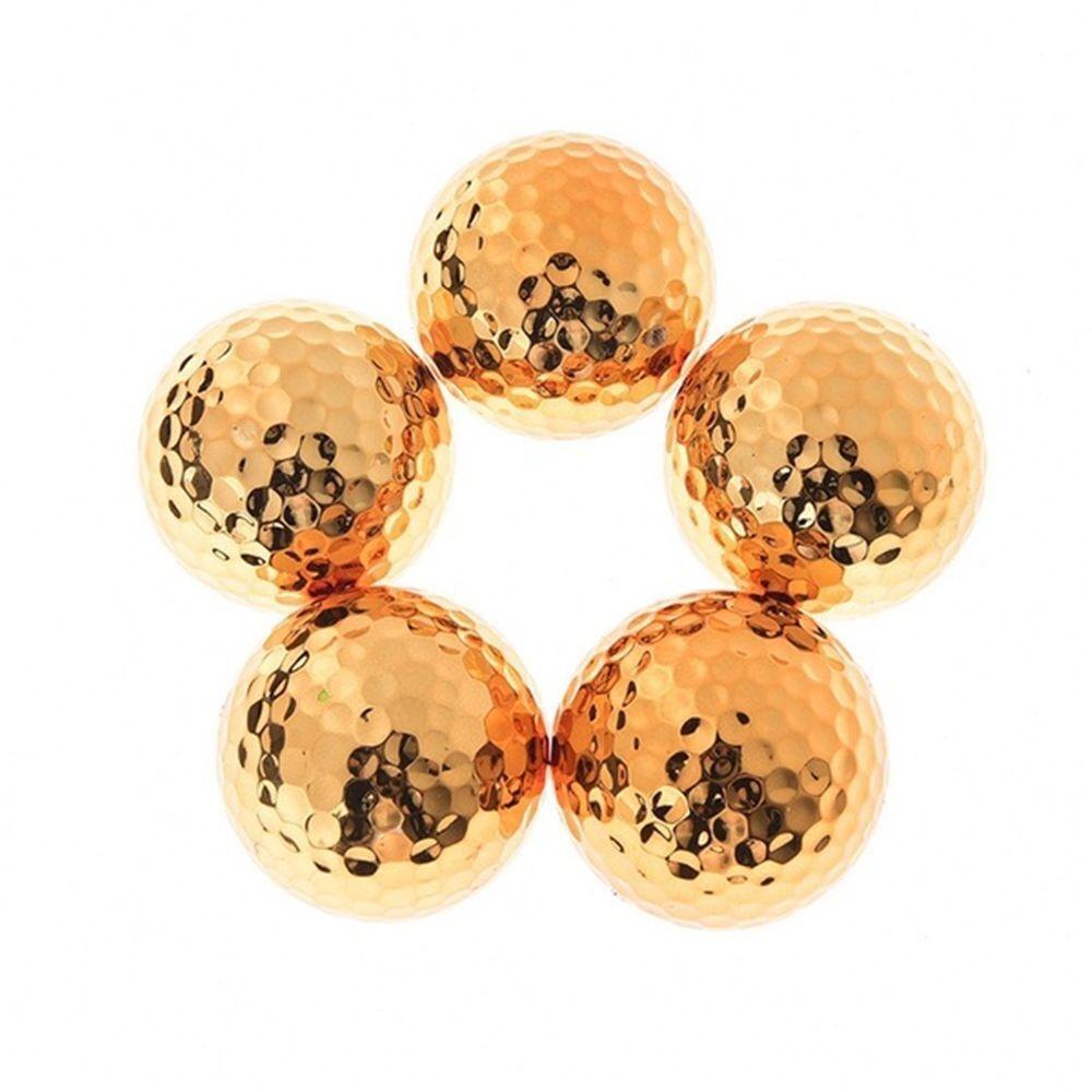 Double Layer Golden Golfs Ball Exquisite Practice Ball  For Golfer Training Aid Accessory