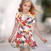 Girls 3D Print Dresses Kids Girl Party Short Sleeve Princess Dress Tank 3D  Moe Cartoon  Print Dress