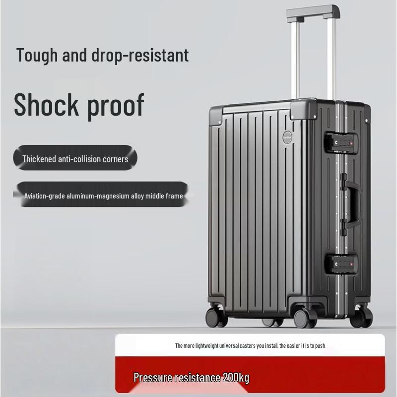 HUALUNTIANLONG 24-inch Aluminum Frame ABS&PC Travel Suitcase