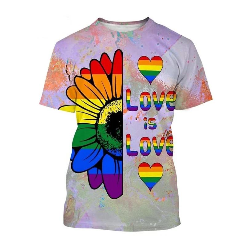 Summer Happy Pride Day Rainbow 3D Print T-Shirts Men Women Short Sleeve T Shirt Oversized Harajuku Y2k Tees Tops Kids Clothing