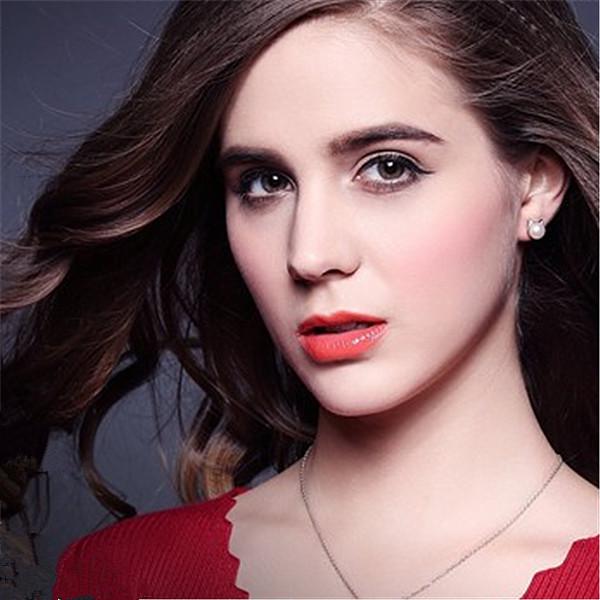 Elegant European and American 925 Silver Pearl Cat Earrings