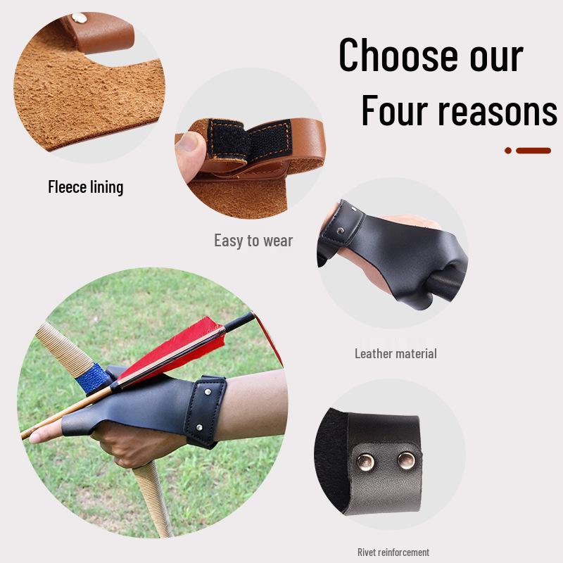 Traditional Mongolian Left-Hand Bow Handguard & Protective Glove for Archery