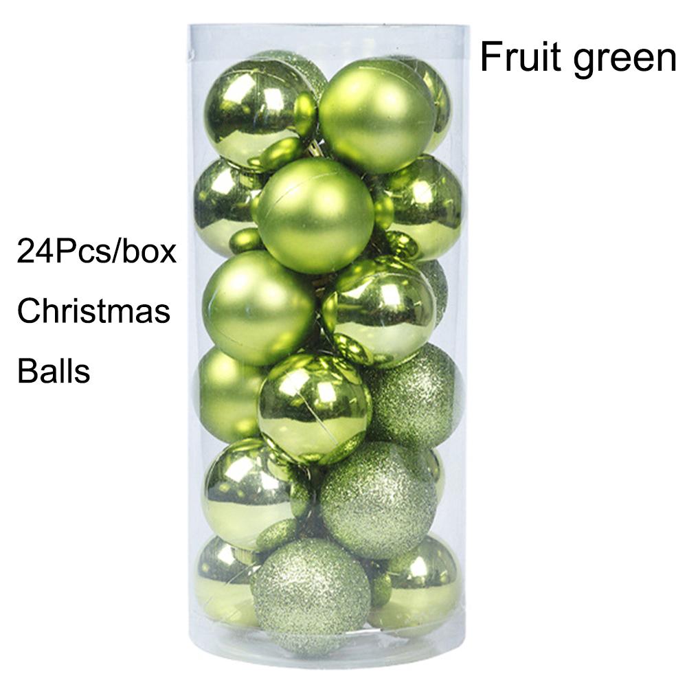 24pcs 3cm Christmas Balls Xmas Tree Ornaments Gold Red Green Christmas Hanging Ball Tree Decorations Navidad New Year Home Decor