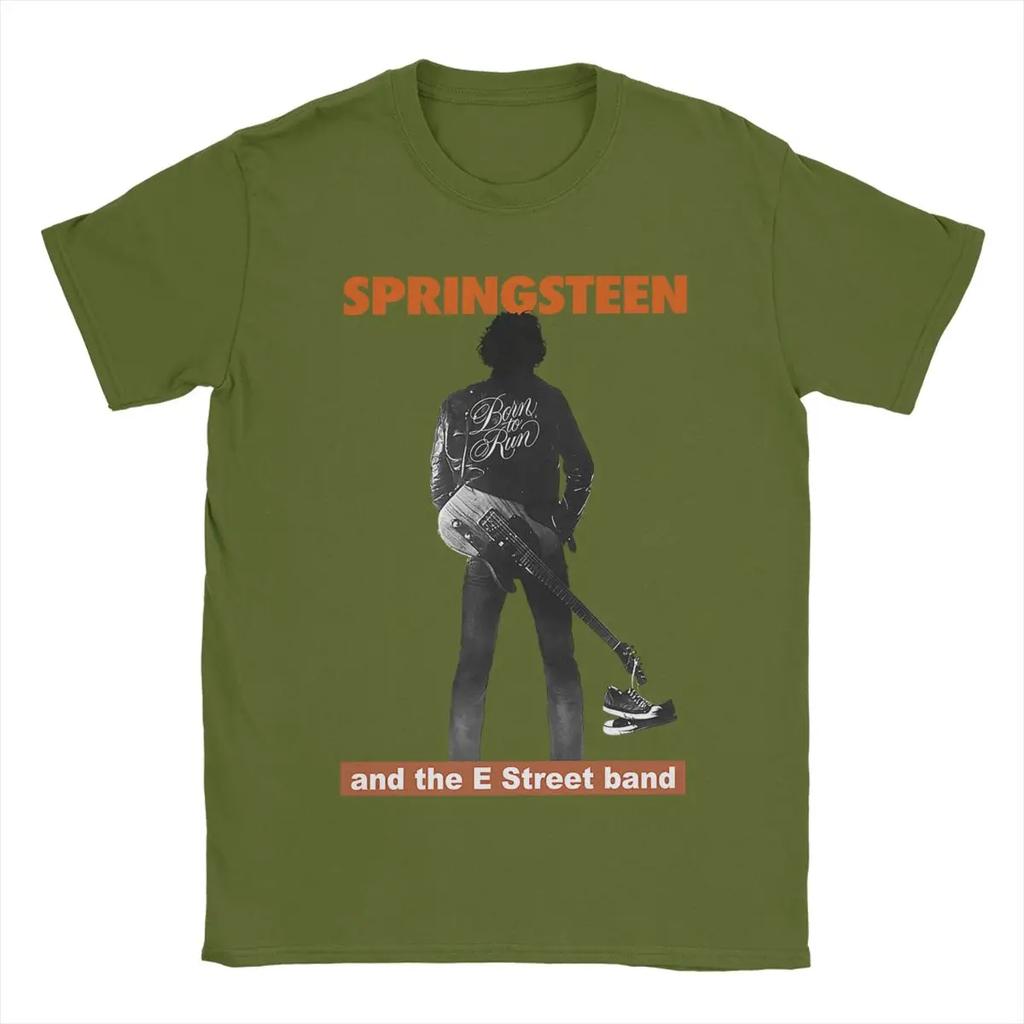 Unisexs Bruces The E Street Band Springsteens T Shirts Cotton Clothing Fashion Short Sleeve Crewneck Tees New Arrival Tshirts