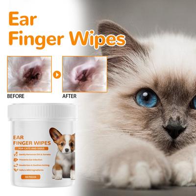Wipes For Cleaning Teeth Ears And Eyes Suitable For Dogs And Cats Ear Care Fingertips For Removing Earwax, Ear Mites, And Ear Cleaning Car5ml