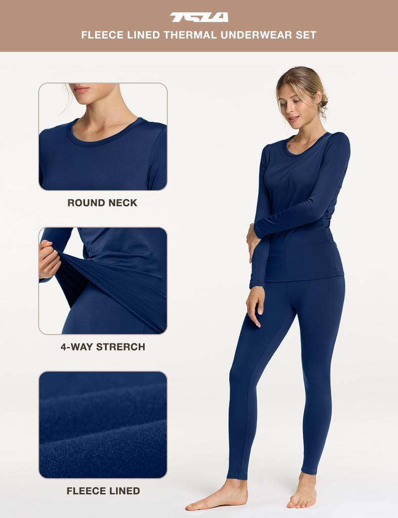 Ensemble de Sous-vêtements Thermiques Tesla Chauds et Sous-vêtements pour et Hiver Chauds et Coupe-vent Sous-vêtements Femme (Haut Bas) [Isolé, Évacuant l'humidité,