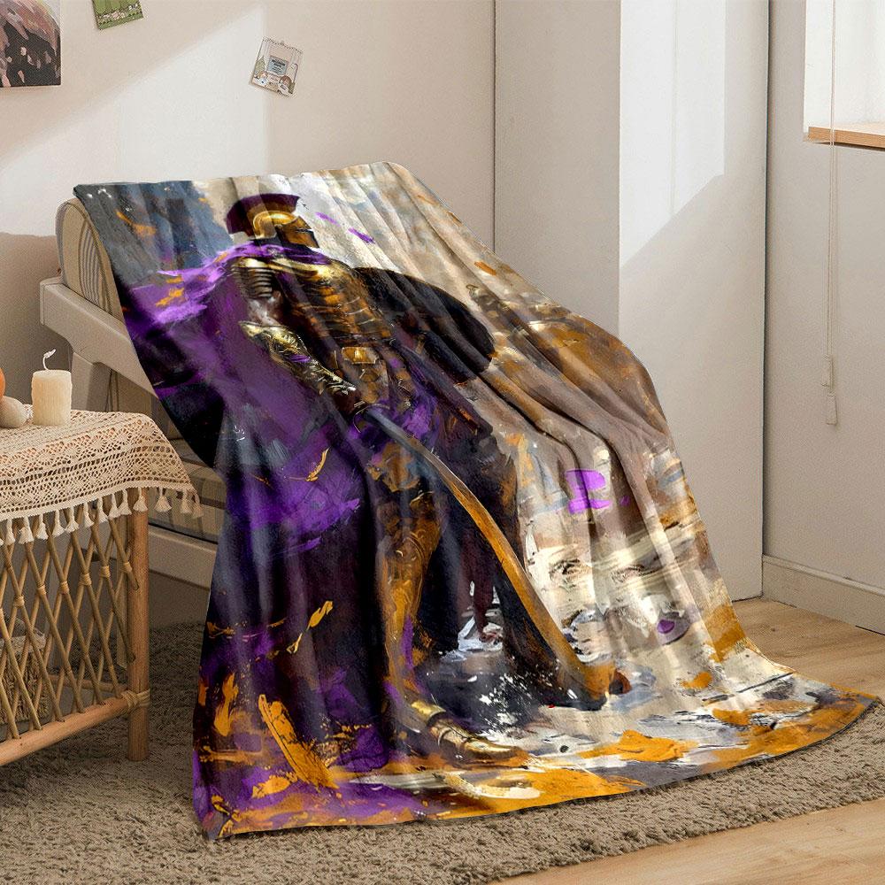 Goldene spartanische Krieger-Decke Schlafzimmer-Decke für Wohnzimmer-Sofa Mittagspause Weicher Überwurf für Freundes-Festival Geschenk