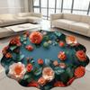 3D Floral Area Rug Fish Pebbles Living Room Rug Decorative Flower Floor Mat with Non-Slip Backing for Bedroom Entrance Kitchen Bathroom