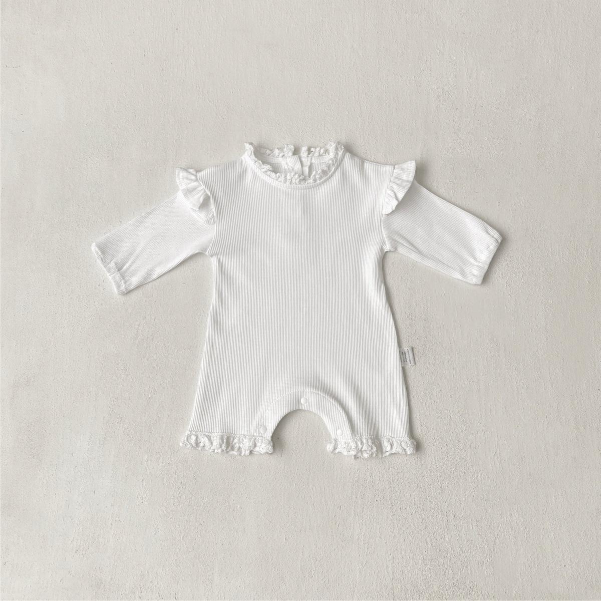 

Autumn Baby Waffle Knit Romper with Puff Sleeves and Bud Collar 73 cm