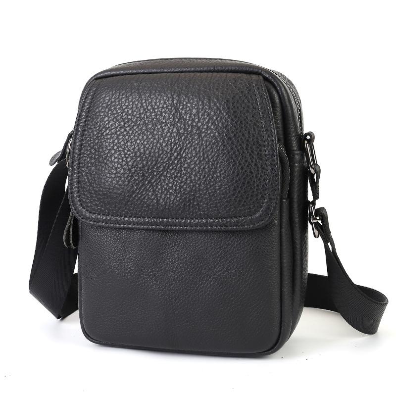 Men's Cross-body Small Bag - Retro Genuine Leather Shoulder Bag for Casual Use - Small Handbag for Mobile Phone Casually