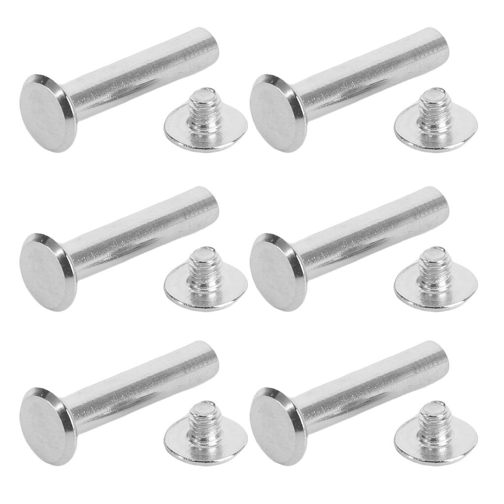 30 Set Leather Craft Rivets Stainless Steel Multifunctional Round Flat Cap Book Binding Posts Nail