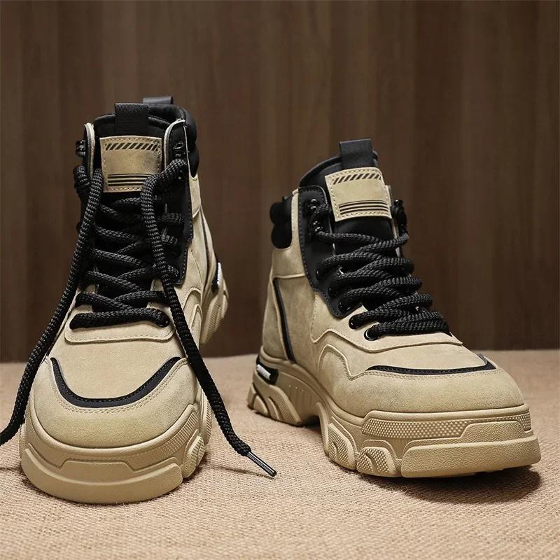 Fashion Boots Men Outdoor High Top Shoes Sneakers Men Ankle Motorcycle Boots For Men Classic Platform Sneakers Male
