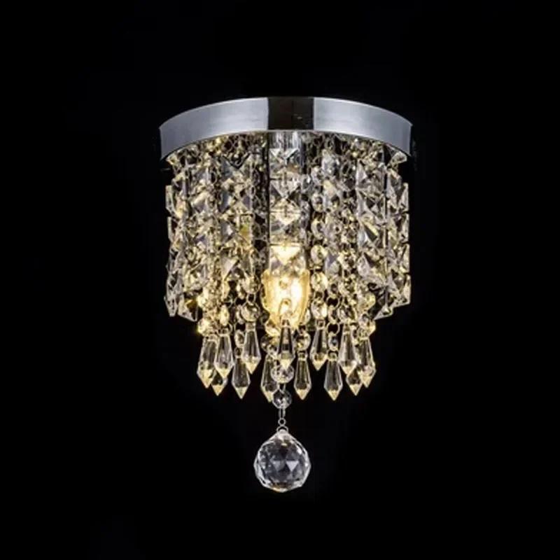European Style Light Luxury Crystal Lustre Chandelier Living Room Bedroom E27 Crystal Ceiling Lamp Fixtures Home Decor 20CM