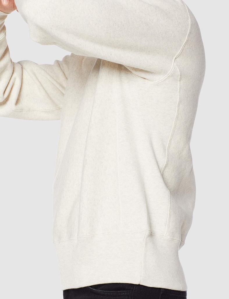 Champion Oatmeal Crew Neck Reverse Long Size Men's Sweatshirt, 11.5oz Weave® Fleece-Lined, Sleeve, M, C3-W004
