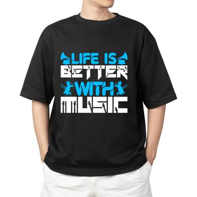 Life Is Better With Music  T-shirt Men's Women's Tops Tees – Inspirational Music Tee for Musicians