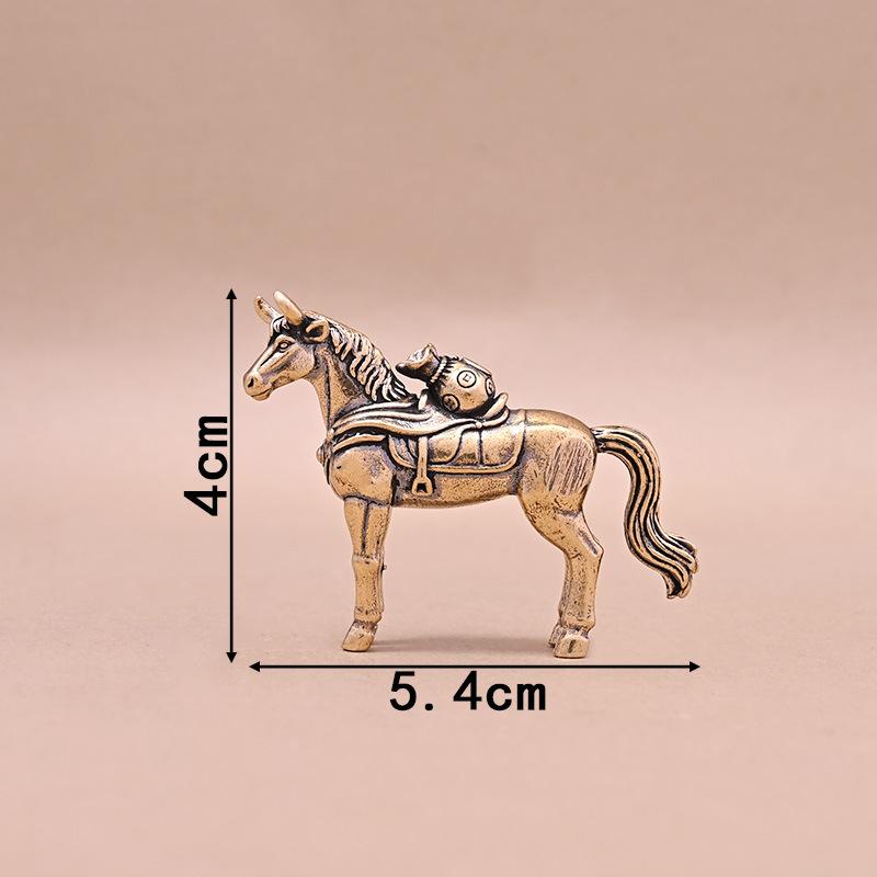 1Pcs Animal Sculpture Successful Craftwork Copper Horse Figure Home Decor For Office Living Room Coffee Table Desktop Decoration