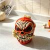Resin Horror Tabletop Props Halloween Skull Apples Statue, Gothic Spooky Decor with Worm, Prop for Party Haunted House, Unique Gift Secret Room