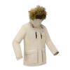 DECATHLON SH900 QUECHUA Minimalist Letter Warm Waterproof Hooded Down Jacket Women's Cream Beige