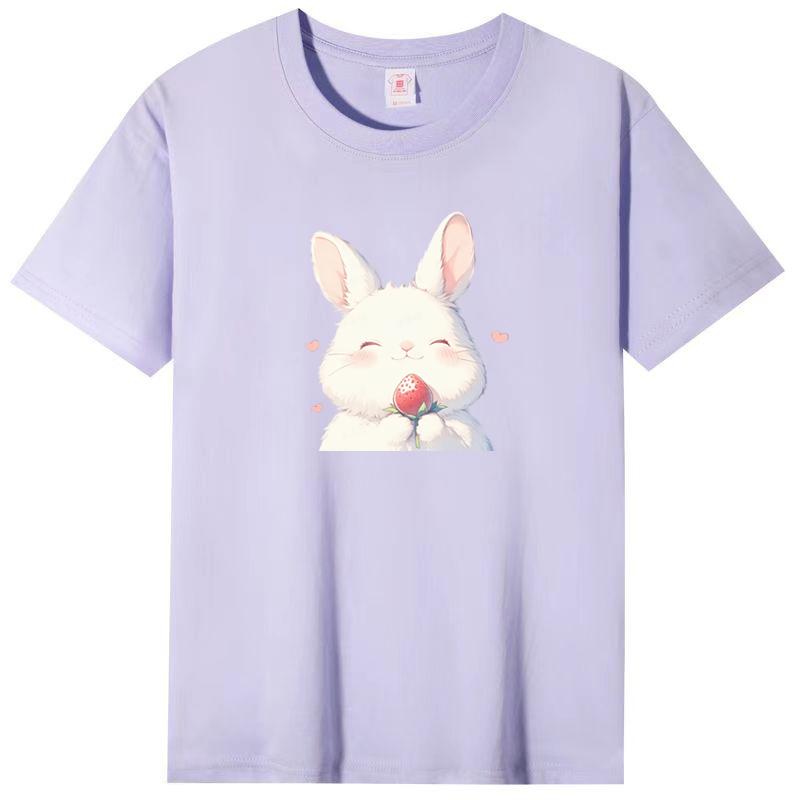 Fun Cat Print Short-sleeved T-shirt Women Summer New Loose Cotton Top Bottoming Shirt