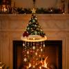 Innovatives Weihnachtsgeschenk Baumhängeornament mit LED-Lichtern, Beleuchteter Anhänger Sternen-Topper, Leuchtende Umgedrehte Weihnachten Festliche Ornamente für Innen