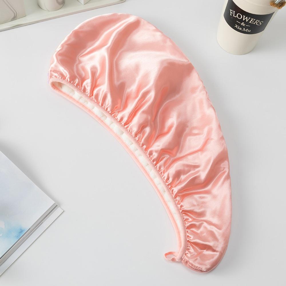 Quick Dry Hair Drying Cap Double Layer Satin Bonnet Luxury Hair Towel Women Hair Wrap