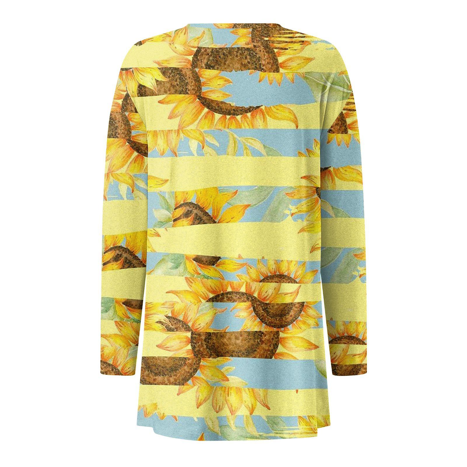 Женская мода Свободный повседневный карманный однотонный кардиган с длинными рукавами — фото 5