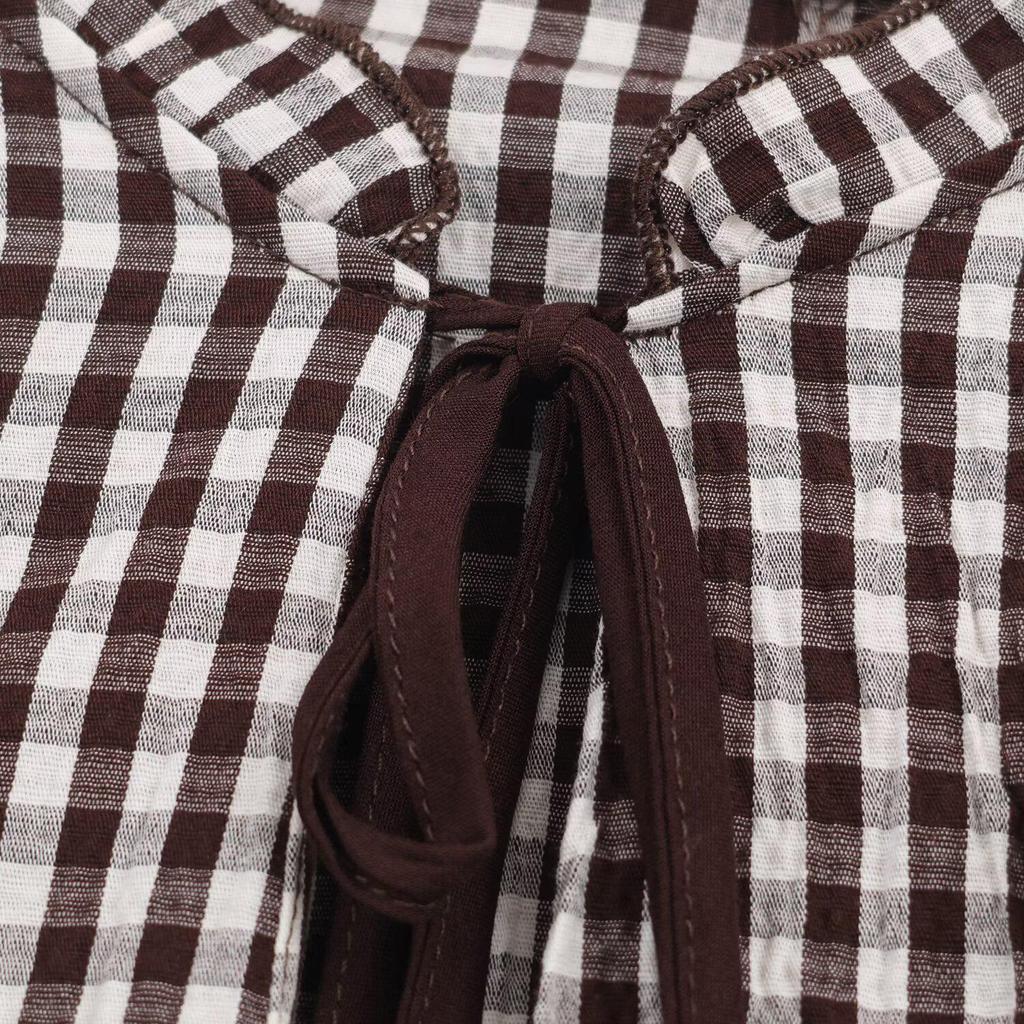 2025 Autumn European Style Women's Plaid Layered Long Sleeve Shirt