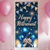 Event Banner Star Decoration Happy Retirement Banner Gold Theme Retirement Decor for Outdoor Party Home Decoration
