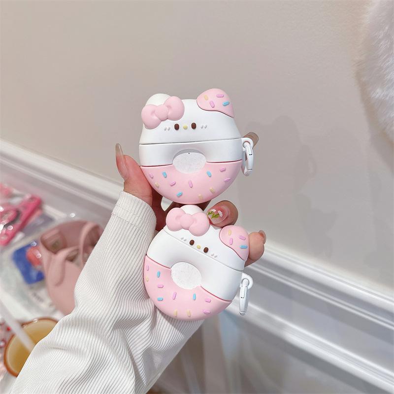 Bow Donut for Airpods 4th Generation Pro2 Apple Bluetooth Wireless Headset Cover 1/2/3 Generation Cute