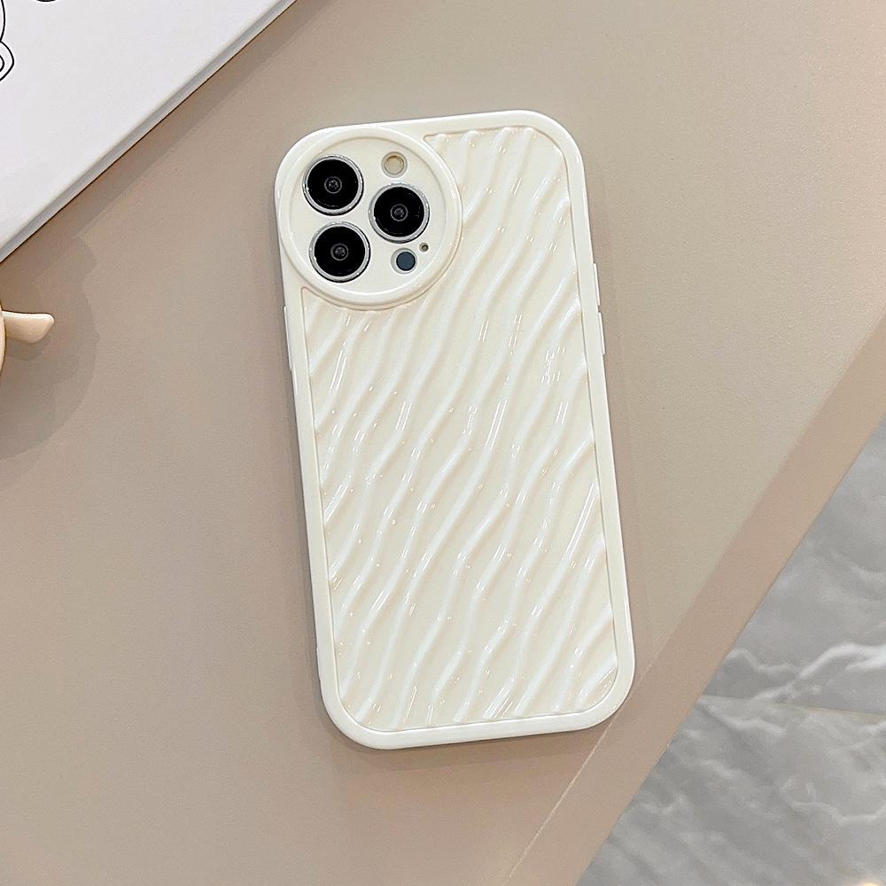 

Water Corrugated Iphone13 Suitable for 14promax IPhone Case 15 Anti Fall XS Solid Color Silicone 11 Simple 12 12pro(6.1)