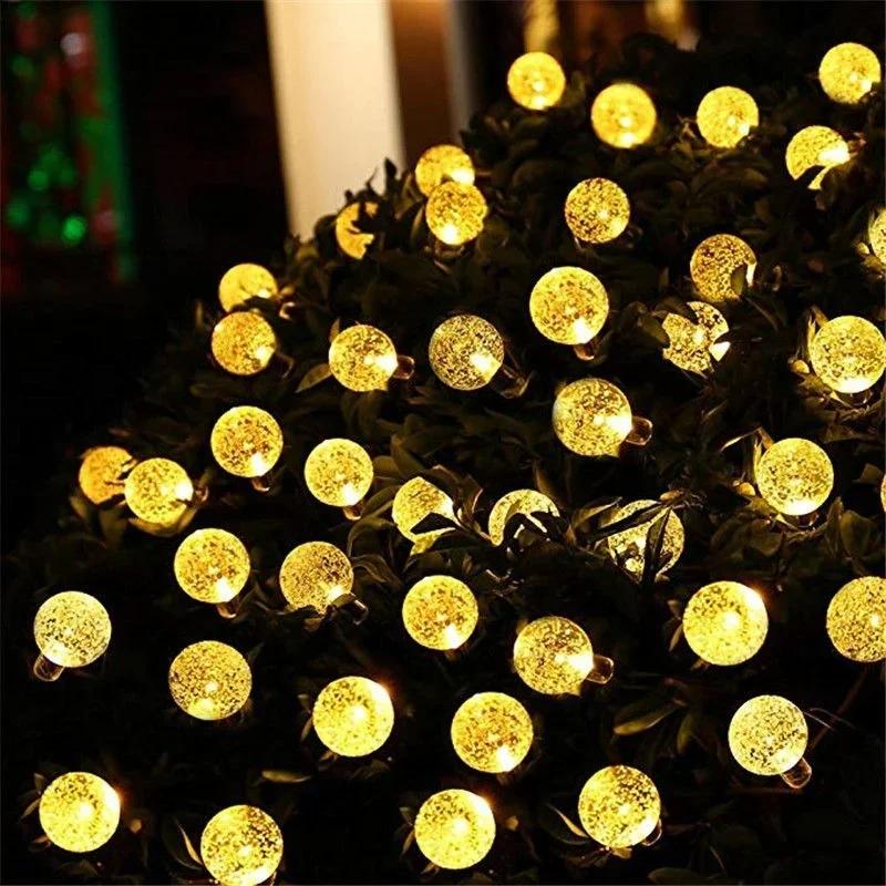Solar Kristall Globus LED String Lichter 60 LED 8 Beleuchtung Modi IP65 Fairy Light Weihnachten Girlande für Garten Party Dekor
