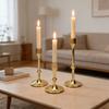 3 Pcs Candlestick Holder Steel Vintage Tall Metal Taper Candle Holders with Round Base for Table Wedding Housewarming