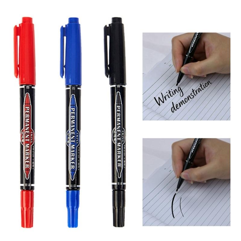 10Pcs Vehicle Service Marker Pen Double Headed Permanent Marker Waterproof Oil Based Inks For Windshield Notices