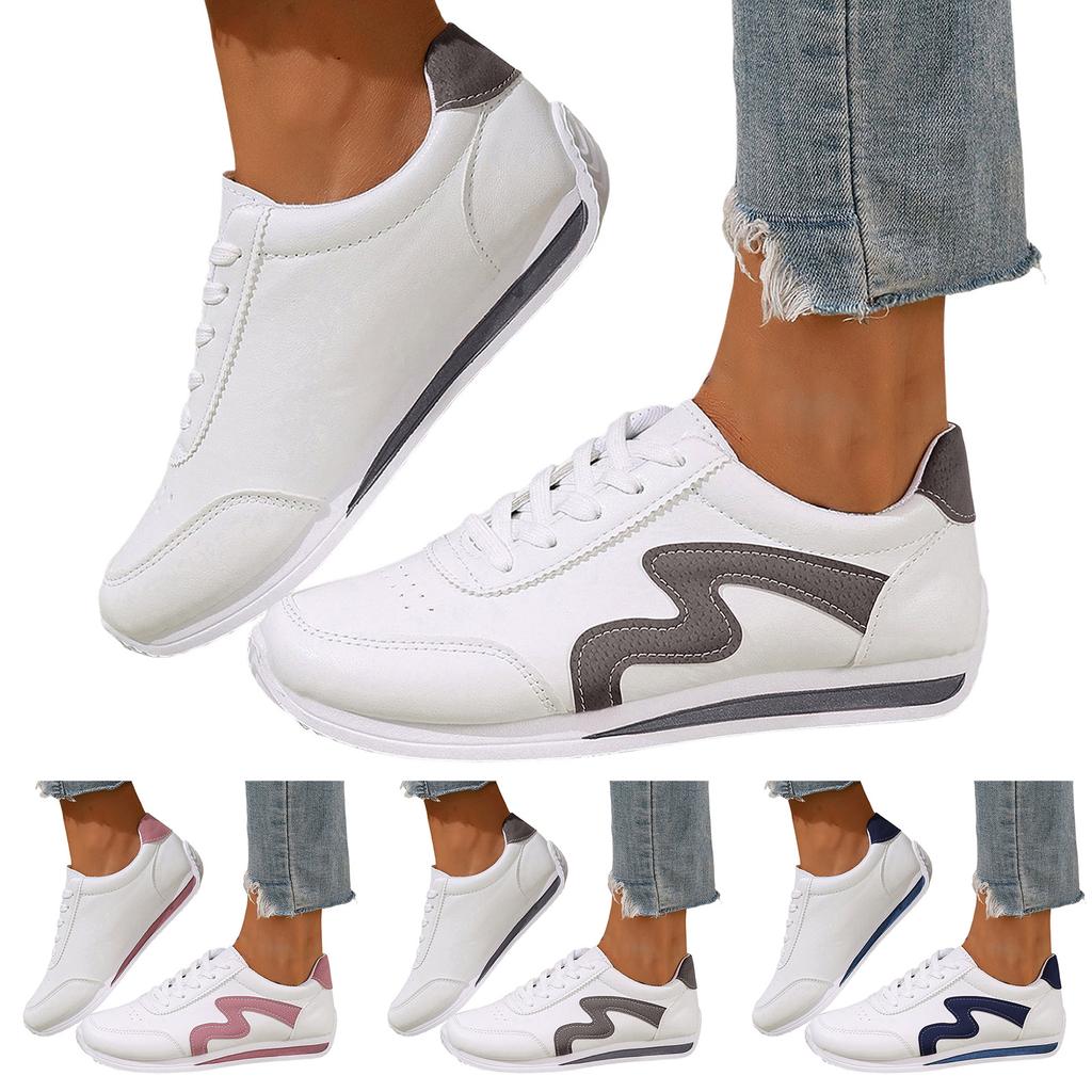 Arbeitsdamen Max Dämpfung Breite Sneaker Übergröße Color Block Damen Studenten Schnürsenkel Laufschuhe TêNis Feminino