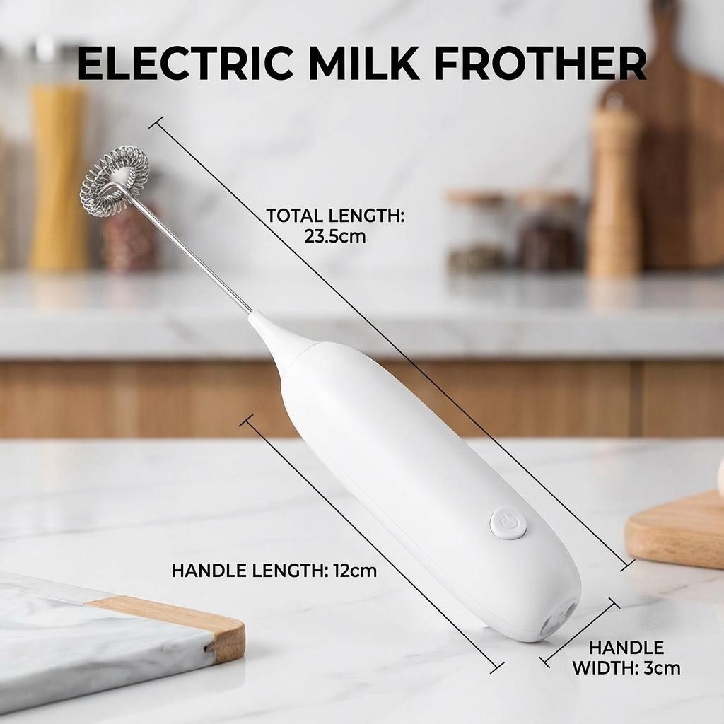 1PC Automatic Handheld Egg Beater Milk Froth Mixer Battery Operated Coffee Whisk Kitchen Tool for Foam Creation