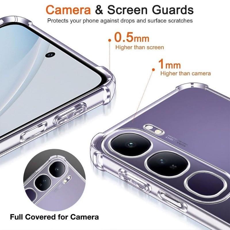 VIVO V50 V40 V30 V29 V27 V25 V23 V21 V20 V15 Pro V19 Neo V21E V23E V25E V27E V29E V30E V40 Lite Shockproof Clear Phone Case Airbag Soft TPU Cover