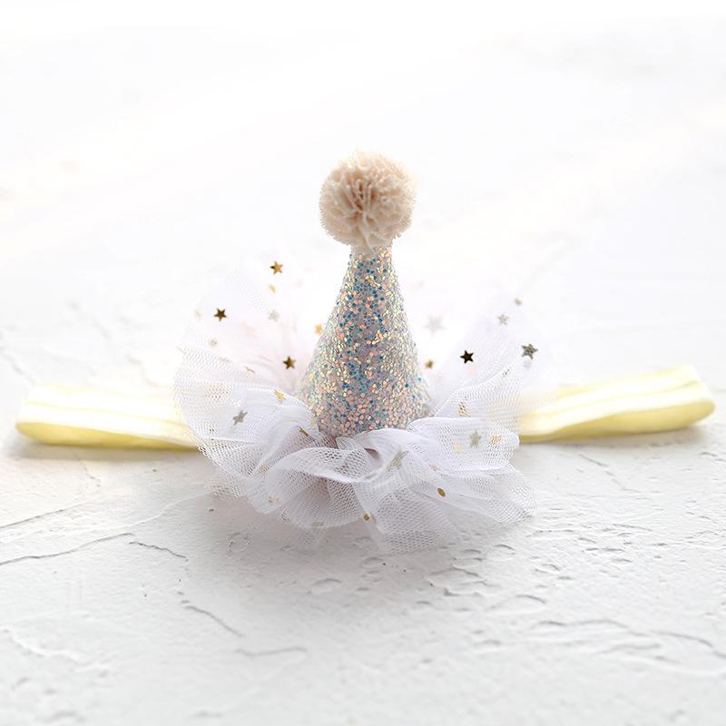 Glitter Birthday Hat Hair Accessory Shiny Star Decor Headwear for Kids Birthday Party Holiday Cosplay Dress Up Favors