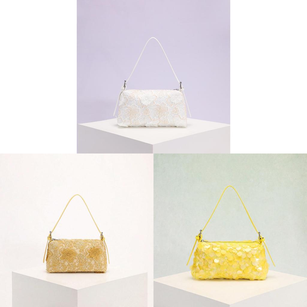 Borsa a mano in PVC con paillettes per donna con chiusura a zip per l'uso quotidiano