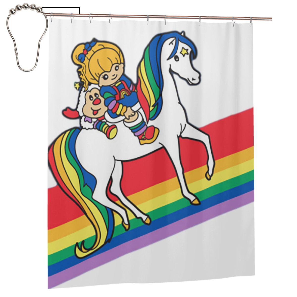 

Rainbow Brite And Friends - Retro 80S Cartoon Design Shower Curtain Bathroom Polyester Waterproof Bath Curtains With Hooks W60H190(CM)-1 Pcs