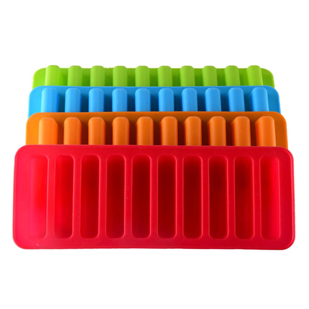 Silicone World 10 Hole Finger Shape Cylinder Silicone Ice Cube Mold Finger Muffin Cookies Ice Cream Chocolate Baking Mold