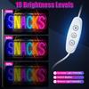Snacks Neon Sign, Snack Bar Sign Wall Decor, Dimmable USB Powered Neon Light for Candy Cake Shop Coffee Bars Decoration