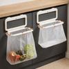 No-Drill Folding Trash Bag Holder Wall Mounted Hanging Trash Holder Waste Bag Rack  for Kitchen
