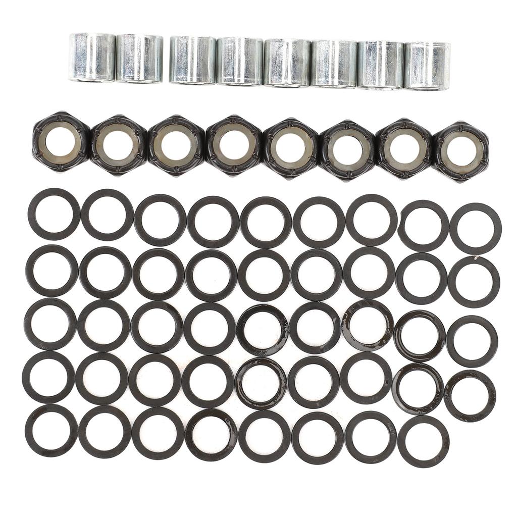 56PCS Skateboard Truck Hardware Kit Iron Spacers Axle Nuts and Speed Rings for Skateboard and Longboard