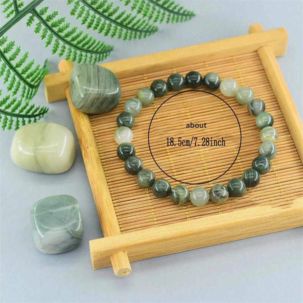 Festive Gifts Green Seraphinite And White Jade Beaded Bracelet Fresh Natural Fashion Jewelry For Men And Women Daily Wear Simple Versatile Accessory